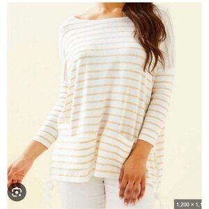 Lilly Pulitzer Elba Sweater Womens XS Striped Tassel Pullover Casual